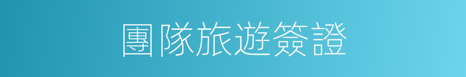 團隊旅遊簽證的同義詞