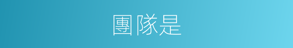 團隊是的意思