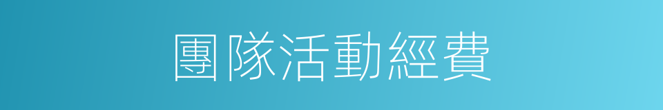 團隊活動經費的同義詞