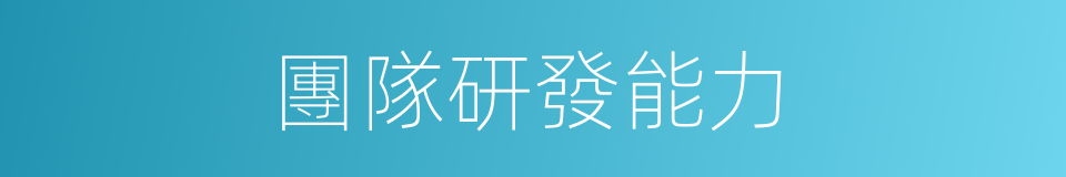團隊研發能力的同義詞