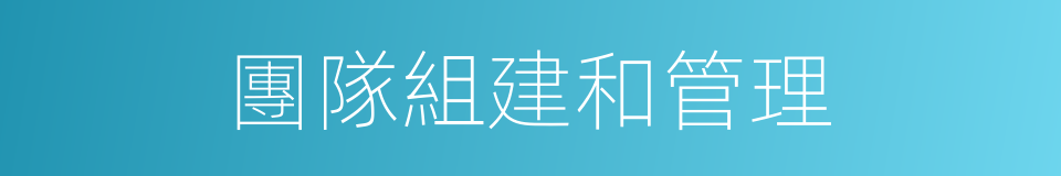 團隊組建和管理的同義詞