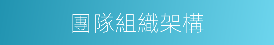 團隊組織架構的同義詞