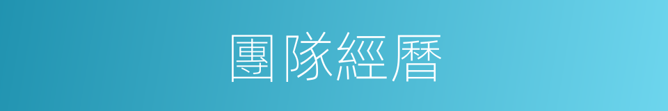 團隊經曆的同義詞