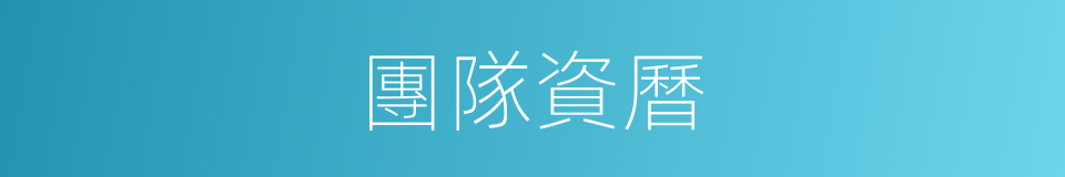 團隊資曆的同義詞