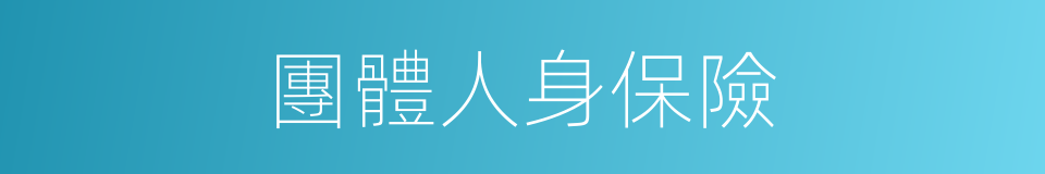團體人身保險的同義詞
