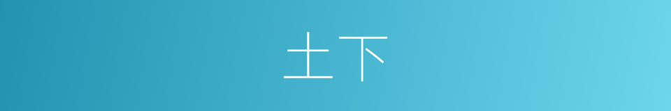 土下的意思