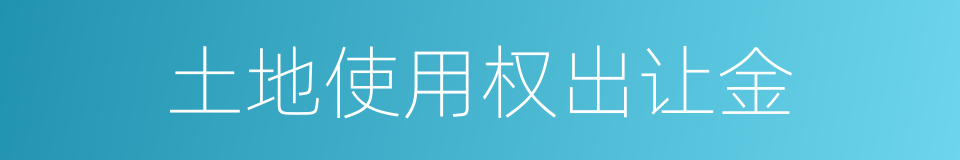 土地使用权出让金的同义词