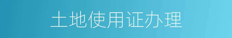 土地使用证办理的同义词