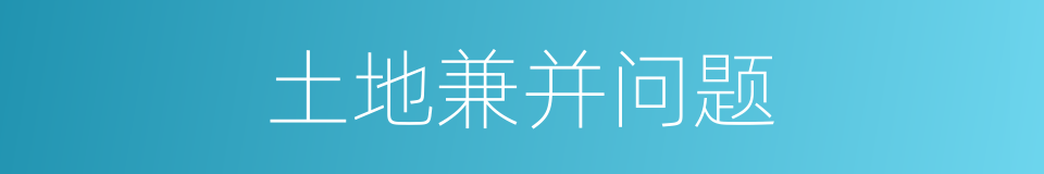 土地兼并问题的同义词