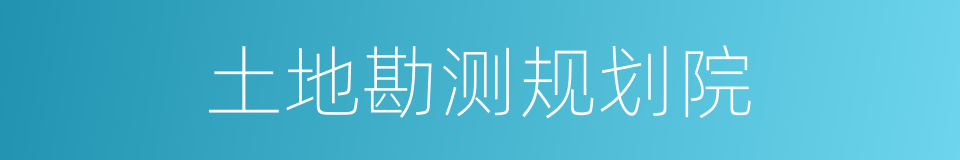 土地勘测规划院的同义词