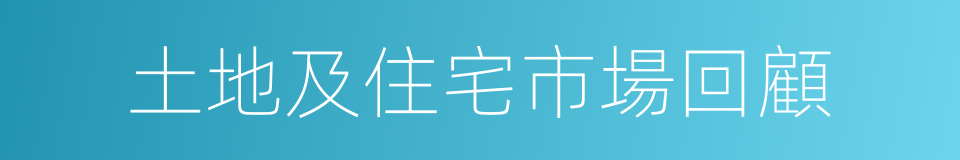 土地及住宅市場回顧的同義詞