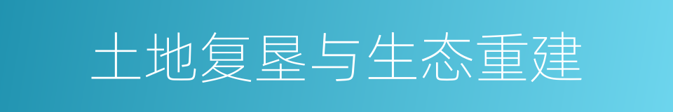 土地复垦与生态重建的同义词