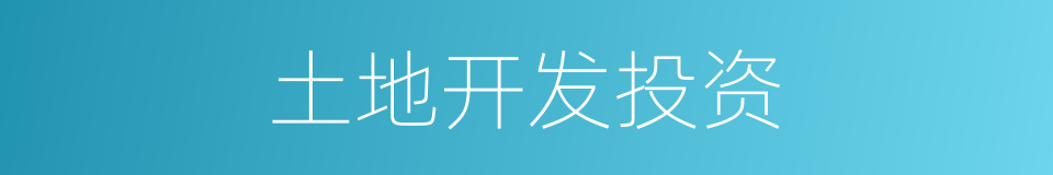 土地开发投资的同义词