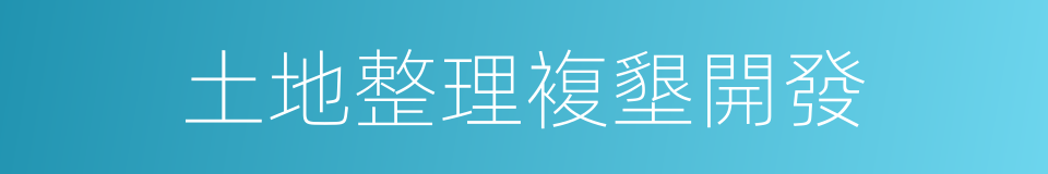 土地整理複墾開發的同義詞