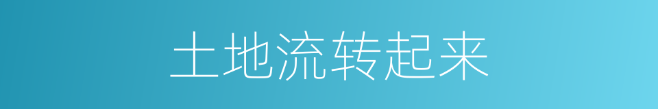 土地流转起来的同义词