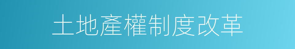 土地產權制度改革的同義詞
