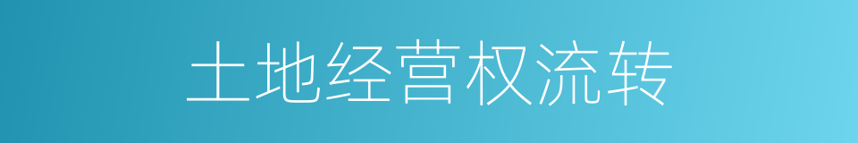 土地经营权流转的同义词