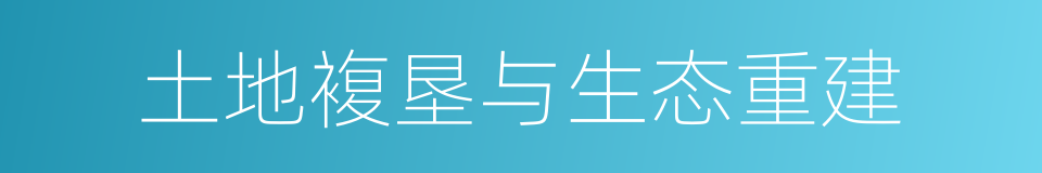 土地複垦与生态重建的同义词