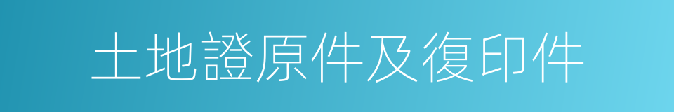 土地證原件及復印件的同義詞