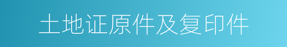 土地证原件及复印件的同义词