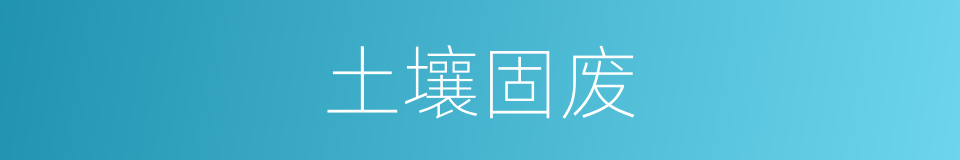 土壤固废的同义词