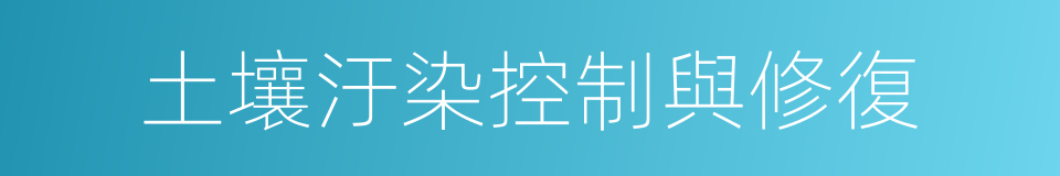 土壤汙染控制與修復的同義詞
