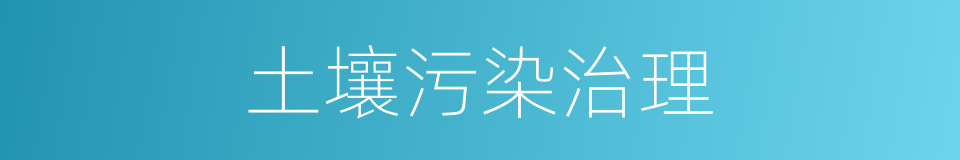 土壤污染治理的同义词