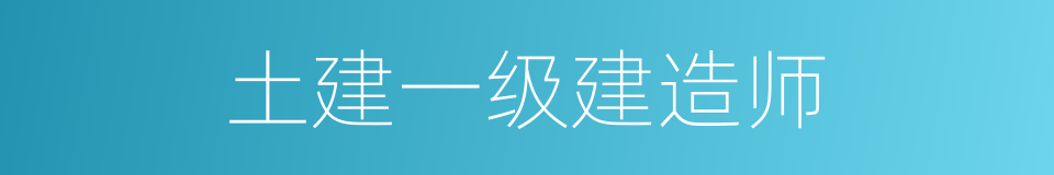 土建一级建造师的同义词