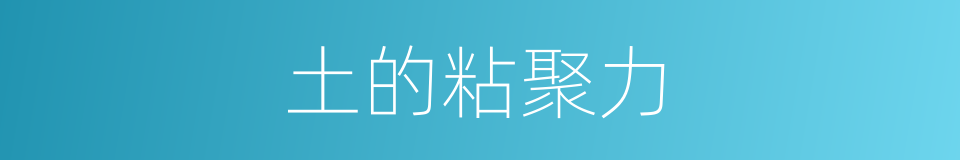 土的粘聚力的同义词