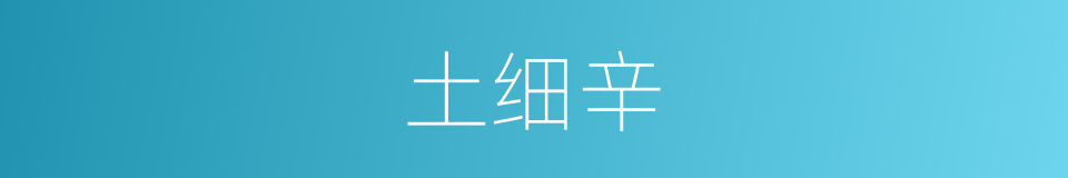 土细辛的同义词
