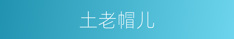 土老帽儿的意思