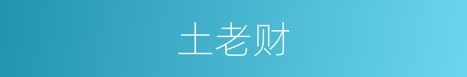 土老财的意思