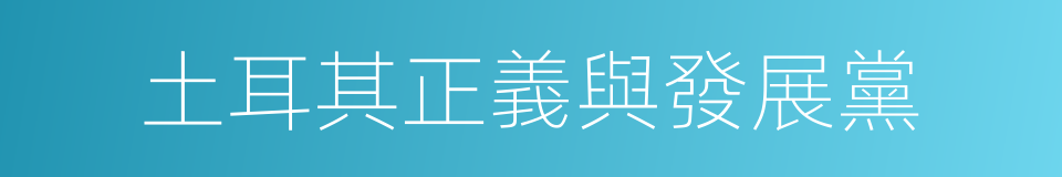 土耳其正義與發展黨的同義詞