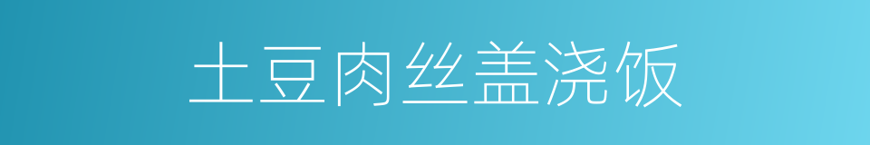 土豆肉丝盖浇饭的同义词