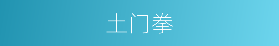 土门拳的同义词