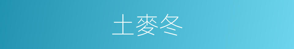 土麥冬的意思