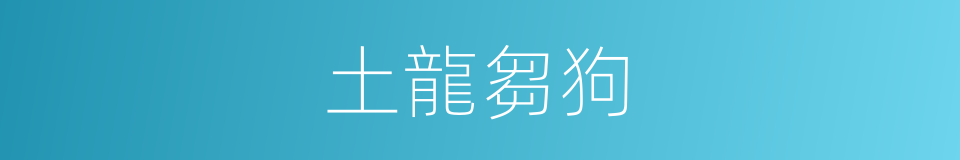 土龍芻狗的意思