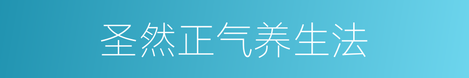 圣然正气养生法的同义词