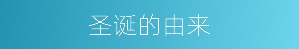 圣诞的由来的同义词