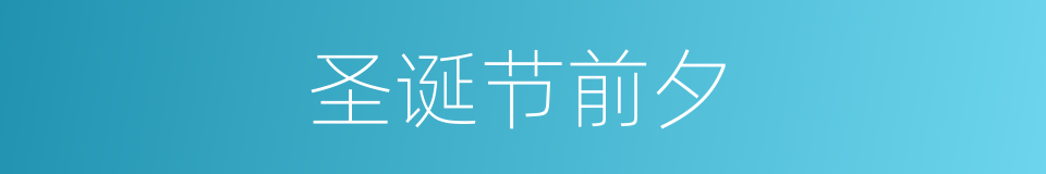 圣诞节前夕的同义词