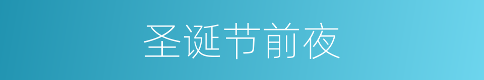 圣诞节前夜的同义词