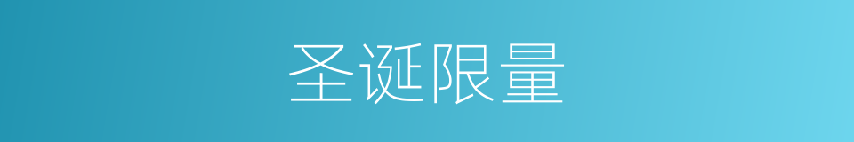 圣诞限量的同义词
