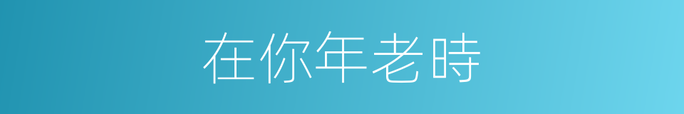 在你年老時的同義詞
