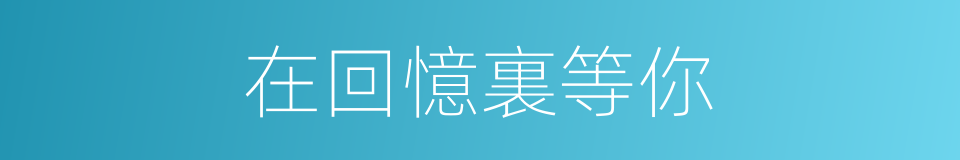 在回憶裏等你的同義詞