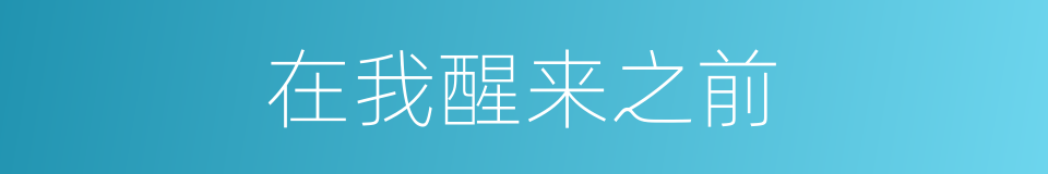 在我醒来之前的同义词