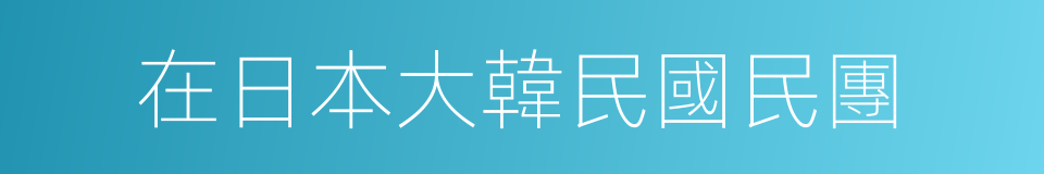 在日本大韓民國民團的同義詞