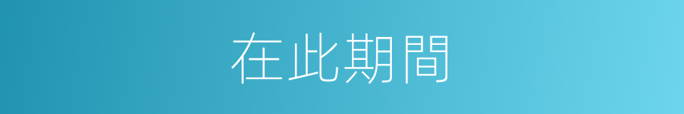 在此期間的意思