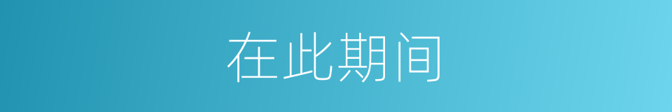 在此期间的意思