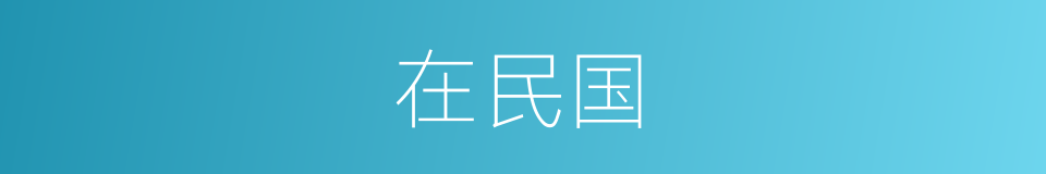 在民国的同义词