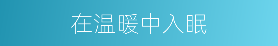 在温暖中入眠的同义词